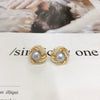 Women's Natural Freshwater Pearl Earrings Oblate Shape Wrapping Bird's Nest 18K Gold Colorpreserving