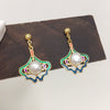 Women's Natural Freshwater Pearl Earrings S925 Sterling Silver Cloisonn¡§| Oblate