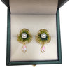 Women's Natural Freshwater Pearl Earrings S925 Sterling Silver Flat Round And Bun Round Shape