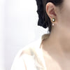 Women's Natural Freshwater Pearl Earrings S925 Sterling Silver Flat Round And Bun Round Shape