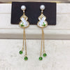 Women's Natural Freshwater Pearl Earrings S925 Sterling Silver Flat Round Bun Round Oblate Shape
