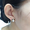 Women's Natural Freshwater Pearl Earrings S925 Sterling Silver 18K Goldfilled Oblate Shape Retro Style
