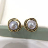 Women's Natural Freshwater Pearl Earrings S925 Sterling Silver 18K Goldfilled Oil Dripping Bird's Nest Style Oblate Shape