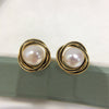 Women's Natural Freshwater Pearl Earrings S925 Sterling Silver 18K Goldfilled Oil Dripping Bird's Nest Style Oblate Shape