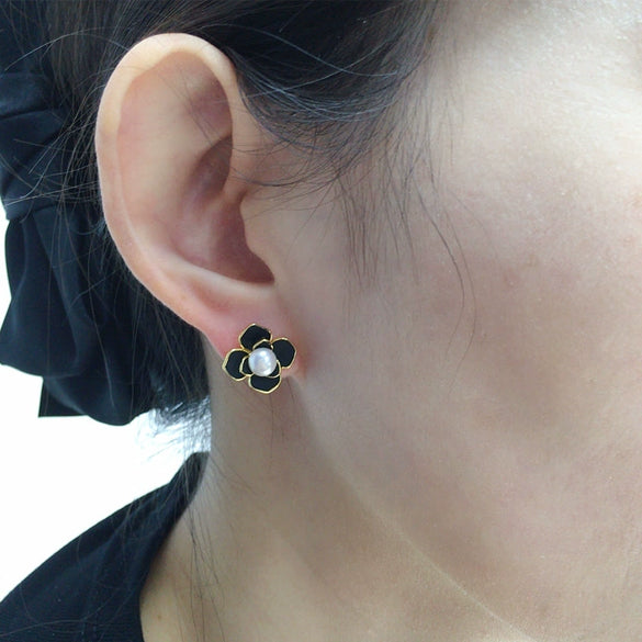 Women's Natural Freshwater Pearl Earrings S925 Sterling Silver Needle 18K Goldfilled Oblate Flat Round Bun Round