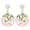 Women's Natural Freshwater Pearl Earrings S925 Sterling Silver Needle With Oblate And Round Shapes