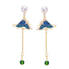 Women's Natural Freshwater Pearl Earrings S925 Sterling Silver Oblate Style