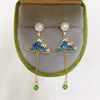 Women's Natural Freshwater Pearl Earrings S925 Sterling Silver Oblate Style