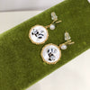 Women's Natural Freshwater Pearl Earrings S925 Sterling Silver Round Shape