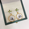 Women's Natural Freshwater Pearl Earrings S925 Sterling Silver Round Shape