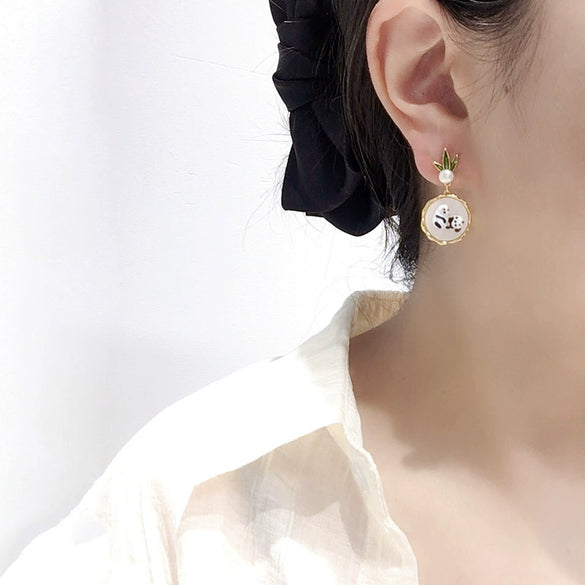 Women's Natural Freshwater Pearl Earrings S925 Sterling Silver Round Shape