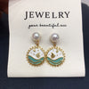 Women's Natural Freshwater Pearl Earrings With Cartoon Ocean Fish Enamel And Alloy Inlaid With Artificial Gemstones And Semiprecious Stones Oblate Shape