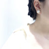 Women's Natural Freshwater Pearl Earrings With Microinlaid Zircon And 18K Gold Color Preservation Oblate And Round Shape