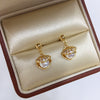 Women's Natural Freshwater Pearl Earrings With Microinlaid Zircon Oblate Shape