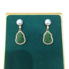 Women's Natural Freshwater Pearl Earrings With Micropaved Zircon And Chalcedony Gourd Design