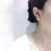 Women's Natural Freshwater Pearl Earrings With Morandi Color Fresh Zircon And Flower Design Oblate And Round Shape