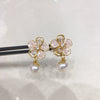Women's Natural Freshwater Pearl Earrings With S925 Sterling Silver Pin Oblate Shape