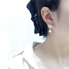 Women's Natural Freshwater Pearl Earrings With S925 Sterling Silver Pin Oblate Shape