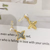Women's Natural Freshwater Pearl Earrings With Sea Shell And Cross Stars S925 Sterling Silver Oblate And Round Shape