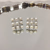 Women's Natural Freshwater Pearl Earrings With Square Micro Zircon Beads And S925 Sterling Silver Fashion Style