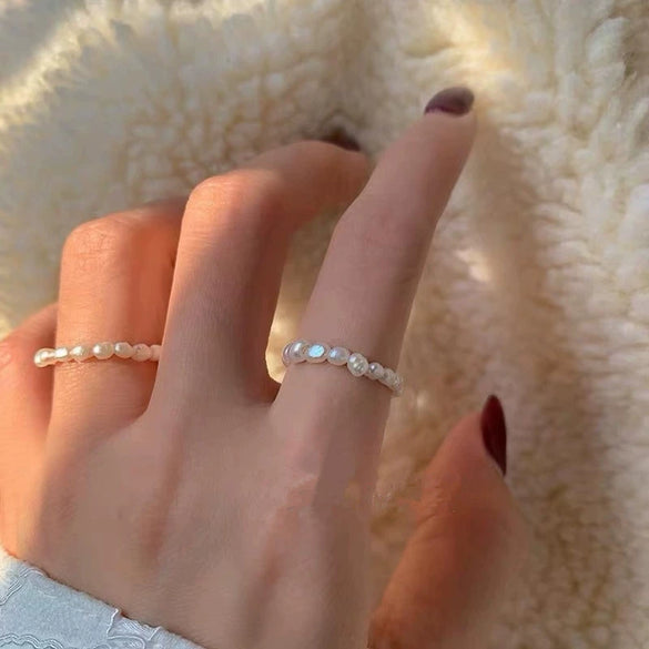Women's Natural Freshwater Pearl Geometric Ring