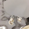 Women's Natural Freshwater Pearl Geometric Triangle S925 Sterling Silver Earrings