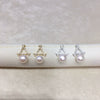 Women's Natural Freshwater Pearl Geometric Triangle S925 Sterling Silver Earrings