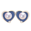 Women's Natural Freshwater Pearl Heart Shaped S925 Sterling Silver And 18K Goldfilled Earrings