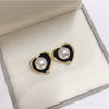 Women's Natural Freshwater Pearl Heart Shaped S925 Sterling Silver And 18K Goldfilled Earrings