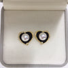 Women's Natural Freshwater Pearl Heart Shaped S925 Sterling Silver And 18K Goldfilled Earrings