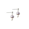Women's Natural Freshwater Pearl Mushroom Earrings Candy Color Oblate Shape