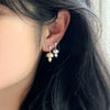Women's Natural Freshwater Pearl Mushroom Earrings Candy Color Oblate Shape