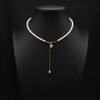 Women's Natural Freshwater Pearl Necklace With Geometric Pearl Chain Retro Clavicle Necklace Electroplated Non Fading Jewelry