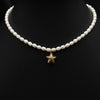 Women's Natural Freshwater Pearl Necklace With Geometric Pearl Chain Retro Clavicle Necklace Electroplated Non Fading Jewelry