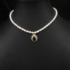 Women's Natural Freshwater Pearl Necklace With Geometric Pearl Chain Retro Clavicle Necklace Electroplated Non Fading Jewelry