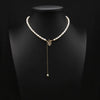Women's Natural Freshwater Pearl Necklace With Geometric Pearl Chain Retro Clavicle Necklace Electroplated Non Fading Jewelry