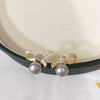 Women's Natural Freshwater Pearl Oblate Bow Earrings