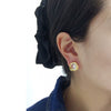 Women's Natural Freshwater Pearl Oblate Earrings 18K Goldfilled S925 Sterling Silver