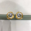 Women's Natural Freshwater Pearl Oblate Earrings 18K Goldfilled S925 Sterling Silver
