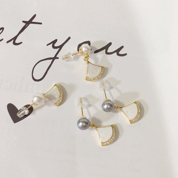 Women's Natural Freshwater Pearl Oblate S925 Sterling Silver Earrings