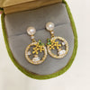 Women's Natural Freshwater Pearl Oblate S925 Sterling Silver Earrings