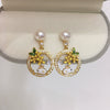 Women's Natural Freshwater Pearl Oblate S925 Sterling Silver Earrings