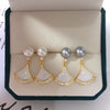 Women's Natural Freshwater Pearl Oblate S925 Sterling Silver Earrings