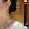 Women's Natural Freshwater Pearl Oval Hollow Vintage Earrings