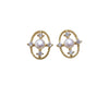 Women's Natural Freshwater Pearl Oval Hollow Vintage Earrings
