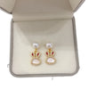 Women's Natural Freshwater Pearl Rabbit Earrings With S925 Sterling Silver And 18K Goldfilled And Motherofpearl