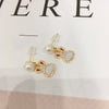 Women's Natural Freshwater Pearl Rabbit Earrings With S925 Sterling Silver And 18K Goldfilled And Motherofpearl