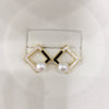 Women's Natural Freshwater Pearl S925 Sterling Silver 18K Goldfilled Square Geometric Earrings