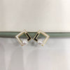 Women's Natural Freshwater Pearl S925 Sterling Silver 18K Goldfilled Square Geometric Earrings