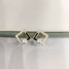 Women's Natural Freshwater Pearl S925 Sterling Silver 18K Goldfilled Square Geometric Earrings